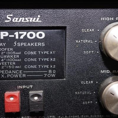 VINTAGE SANSUI SPEAKERS SP-1700 IN WALNUT CABINET