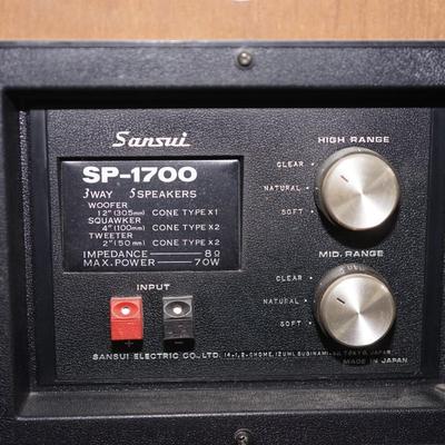 VINTAGE SANSUI SPEAKERS SP-1700 IN WALNUT CABINET