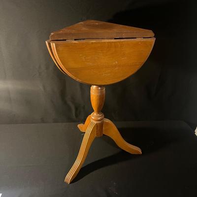Two Wooden Side Tables Includes Unique Drop Leaf (D-MG)