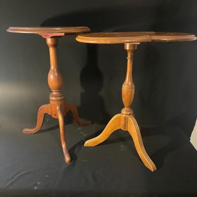 Two Wooden Side Tables Includes Unique Drop Leaf (D-MG)