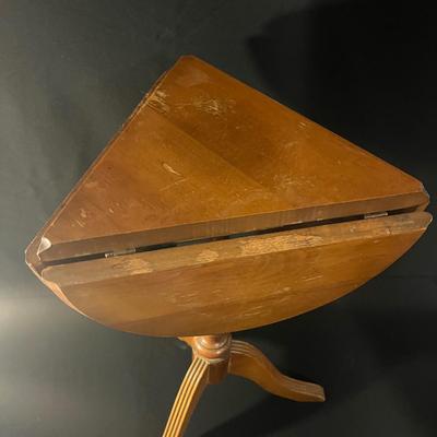 Two Wooden Side Tables Includes Unique Drop Leaf (D-MG)
