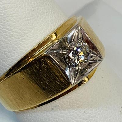LOT 1: 14k Brilliant Cut Round DIAMOND Ring SZ. 10 diamond is approx. .5mm .50 carat