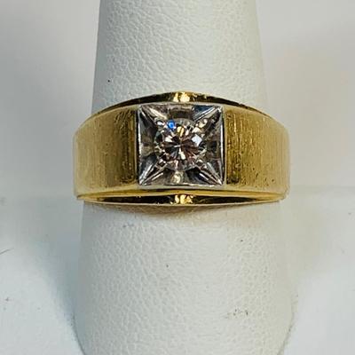 LOT 1: 14k Brilliant Cut Round DIAMOND Ring SZ. 10 diamond is approx. .5mm .50 carat