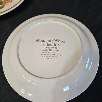 Mountain Wood Stoneware and other Floral Plates (LR-DW)
