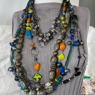 Colorful chunky beaded necklaces