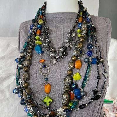 Colorful chunky beaded necklaces
