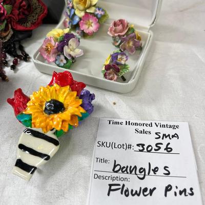 Bangles and flower pins