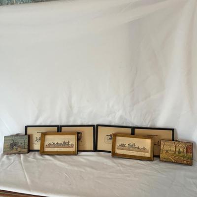 Framed Equestrian & Amish Artwork - Jay McVey, â€˜Off to the racesâ€™ & More (UC-MG)