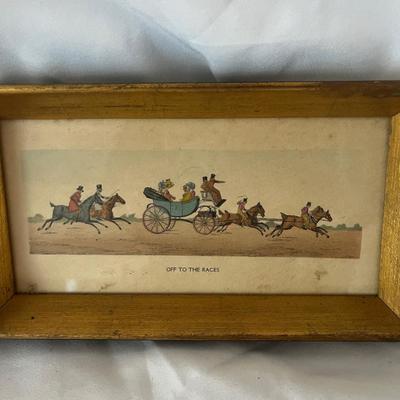 Framed Equestrian & Amish Artwork - Jay McVey, â€˜Off to the racesâ€™ & More (UC-MG)