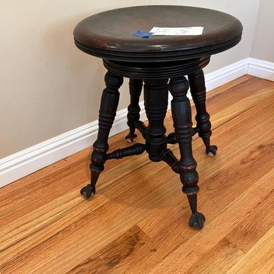 14" Antique claw foot Piano Stool