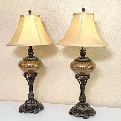 Pair (2) 3-Way Table Lamps