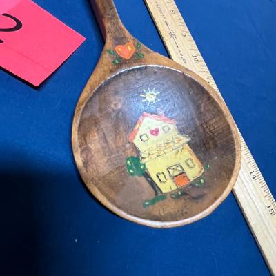 Tole painted wood spoon