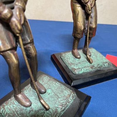 Bronze Golfer Book Ends