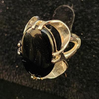 Black Tourmaline in 14KT HGE Ring