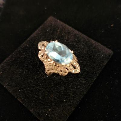 Estate Topaz and Diamond Marcasite Ring