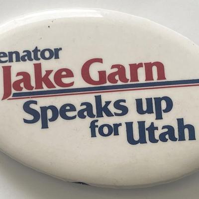 Senator Jake Garn campaign pin