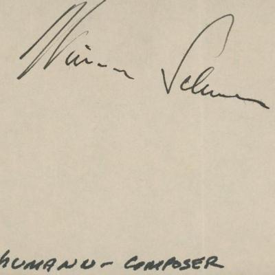 Composer William Schumann signature cut