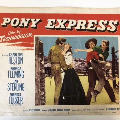 Pony Express original 1953 vintage lobby card