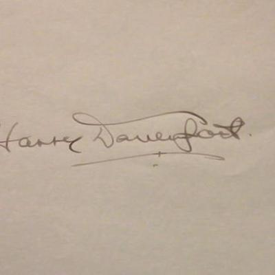 Harry Davenport signature slip 