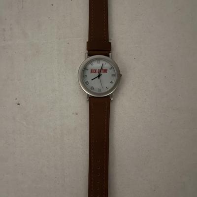 Nick of Time original Metal and Leather Wristwatch