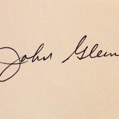 Astronaut John Glenn signature slip 