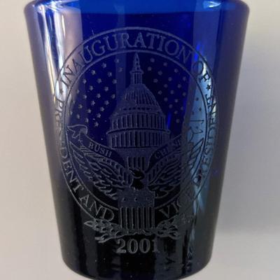 Bush/Cheney 2001 Inauguration Shot Glass (Cobalt Blue)