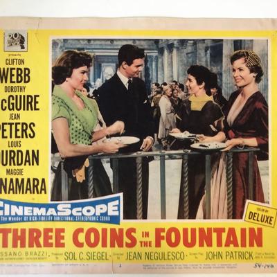 Three Coins in the Fountain original 1954 vintage lobby card
