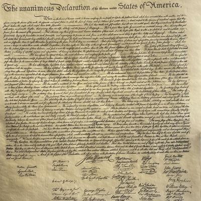 Declaration of Independence replica document