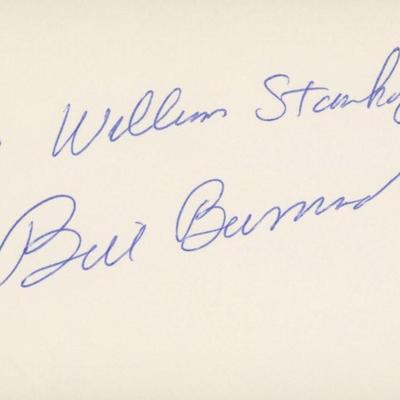 Bill Burrud signed note
