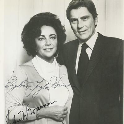 Elizabeth Taylor and John Warner signed photo