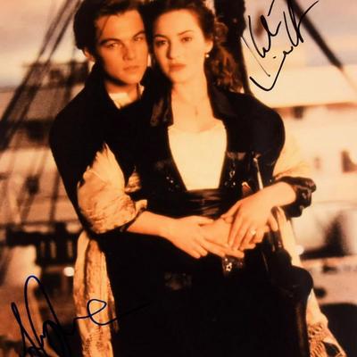 Leonardo DiCaprio and Kate Winslet signed Titanic promo photo 