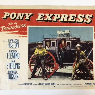 Pony Express original 1953 vintage lobby card