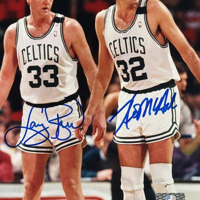 Larry Bird and Kevin McHale signed photo