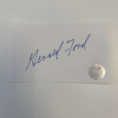 Gerald Ford original signature. GFA Authenticated
