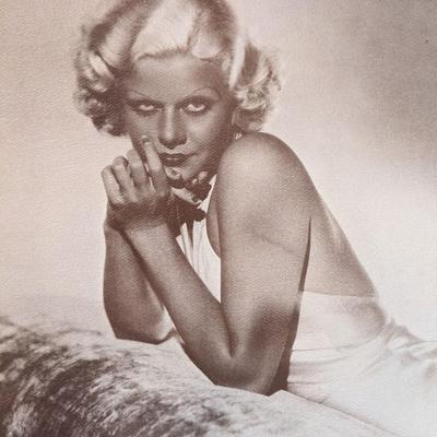 Jean Harlow photo and signature cut in custom matte. 12x16 inches. GFA Authenticated