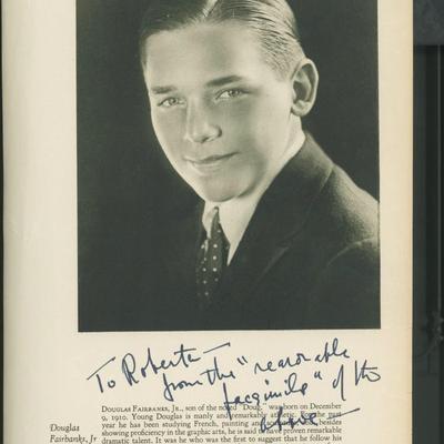 Douglas Fairbanks Jr. signed photo. GFA Authenticated