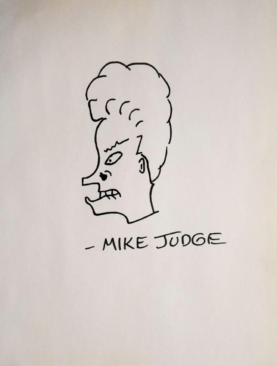 Mike Judge signed Beavis drawing | EstateSales.org
