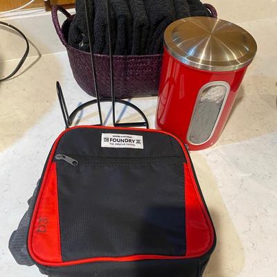 Kitchen Lot- mini trash, towel disp..