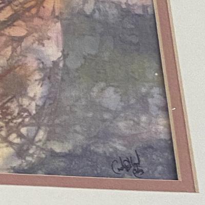 Framed Painting of Mother and Child, Signed (?)