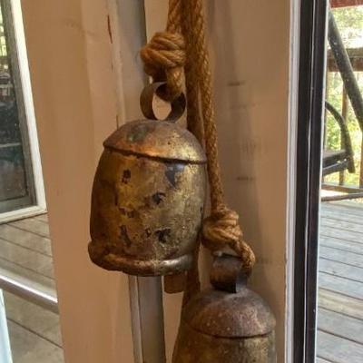 Rustic Wooden Bells with Rope Lot One