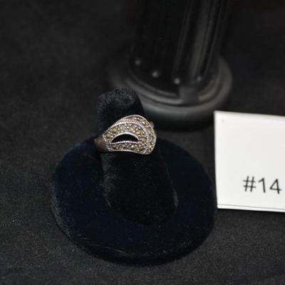 925 Sterling Marcasite Ring Size 6 5.5g