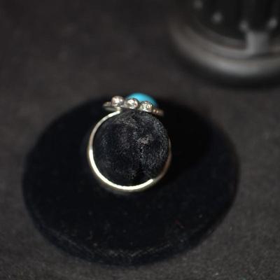 Vintage 925 Sterling Native American Ring with Turquoise Size 7 4.5g