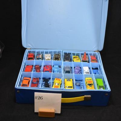 Vintage 1978 Matchbox Case w/ Assorted Cars (Hot Wheels, Matchbox, Tootsie Toy, Etc.)