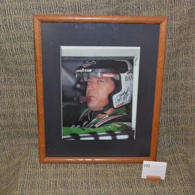 Un-Authenticated Framed & Matted Nascar Driver Harry Gant Photograph 21.5