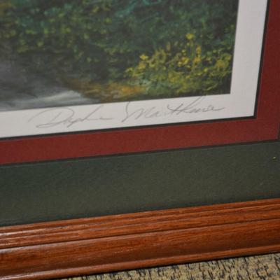 Framed & Matted "Comfortable Seating" Print Signed Daphne Krepps 206/950