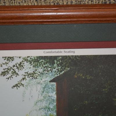 Framed & Matted "Comfortable Seating" Print Signed Daphne Krepps 206/950