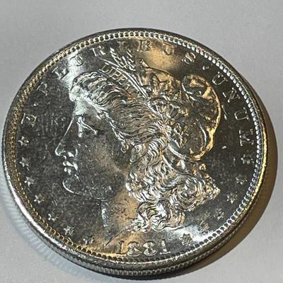 1881-S MS63 Quality Morgan Silver Dollar as Pictured.