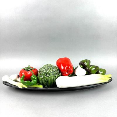 K022 Large Italian Vegetable Pottery Platter