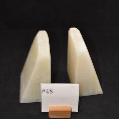 Set of 2 White Onyx Bookends 6