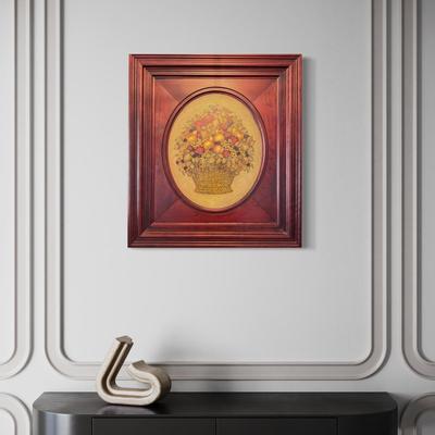 DR030 Large Judith Holbrook Gibson Painting in Cameo Mahogany Frame